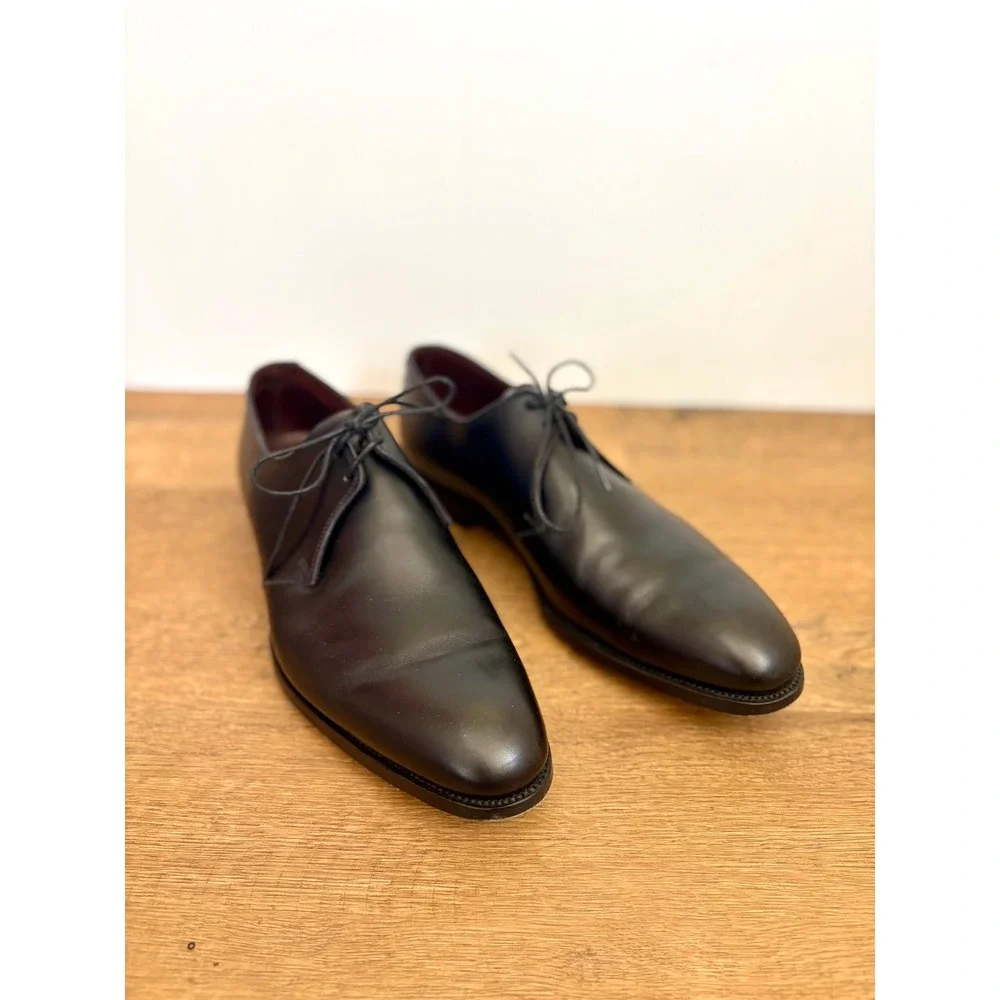 Sid Mashburn Size 10 Black Leather 2 Eyelet Gibson Derby Shoes Made England